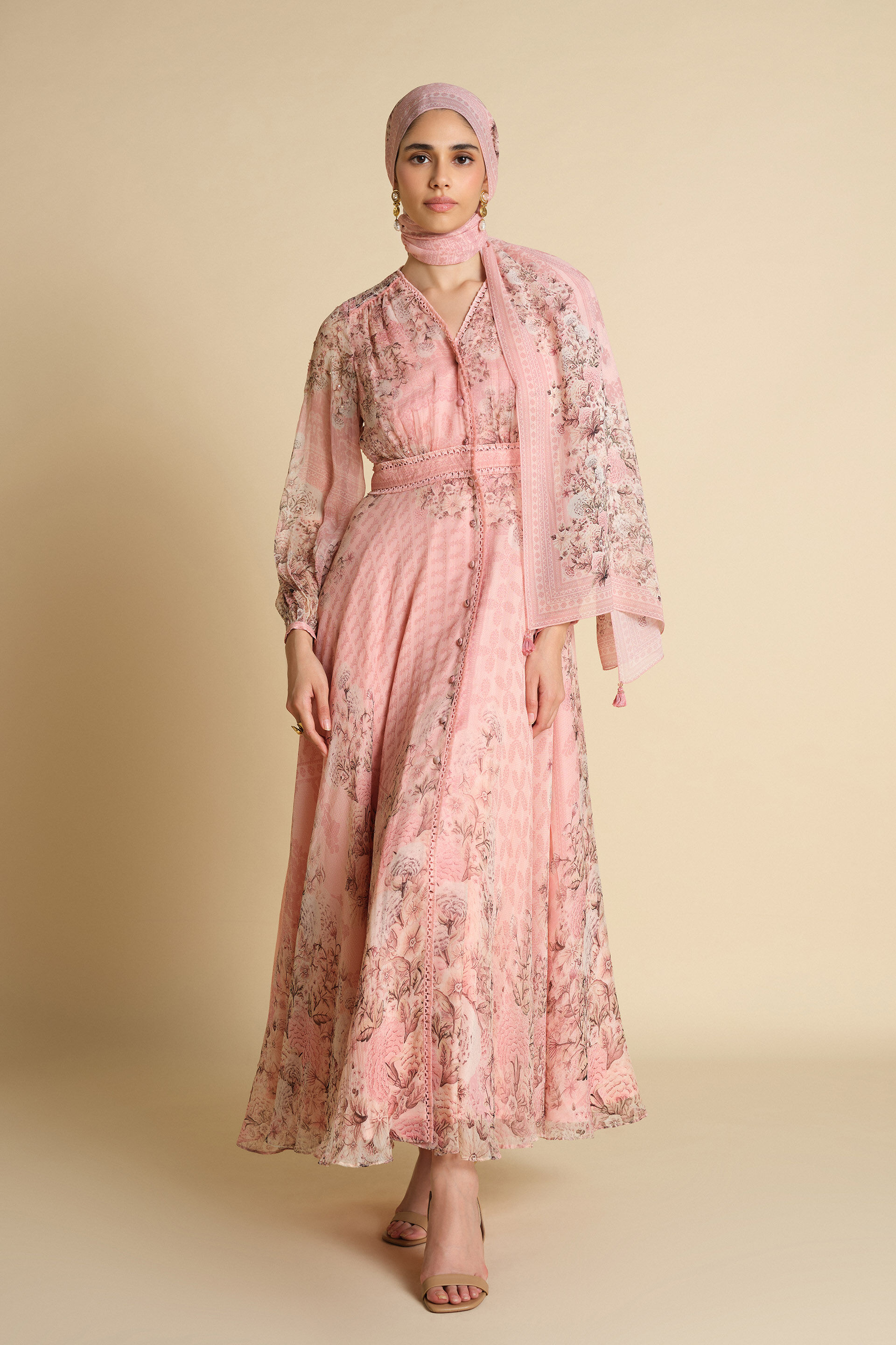 Juri Printed Stole - Blush